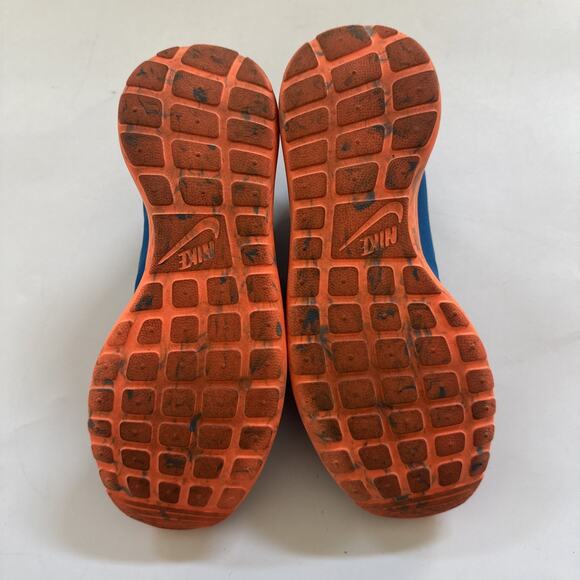 Nike‎ Roshe Run Shoe 669985-400 Marble Military Blue Orange White Men Size 8.5 - Picture 7 of 12